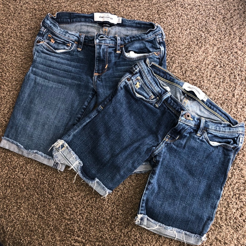 2 Abercrombie KIDS Cut Off Shorts sz 12 EC